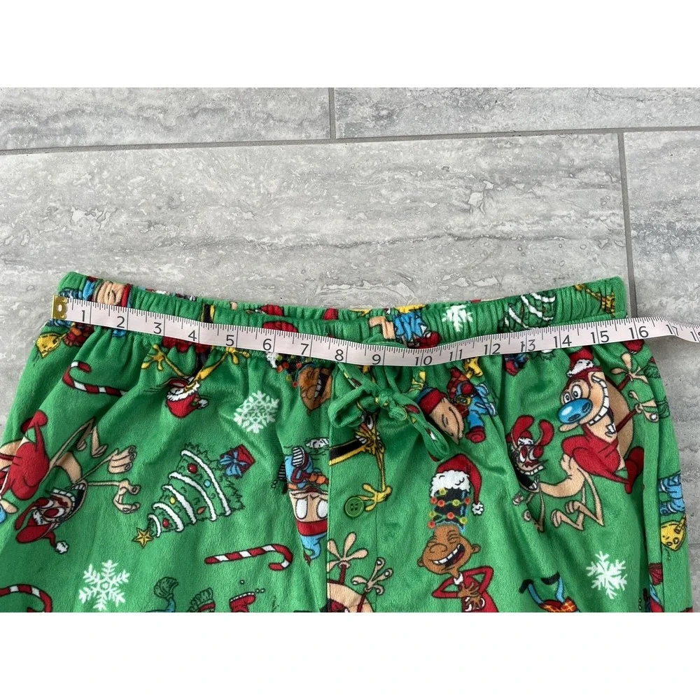 Nickelodeon Multi Characters Green‎ Christmas Pajama Pants size Large Cozy Soft